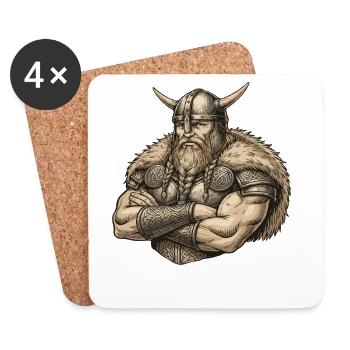 Wikinger Viking Legende Seemann Odin Rabe Kämpfer - Untersetzer (4er-Set) - Weiß - Vorne