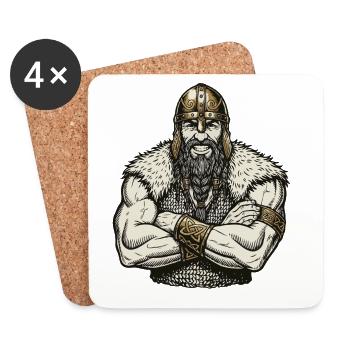 Légende viking viking marin Odin Raven Fighter - Dessous de verre (lot de 4) - blanc - Devant