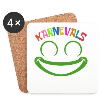 Grenouille du Carnaval | costume coloré de carnaval - Dessous de verre (lot de 4) - blanc - Devant