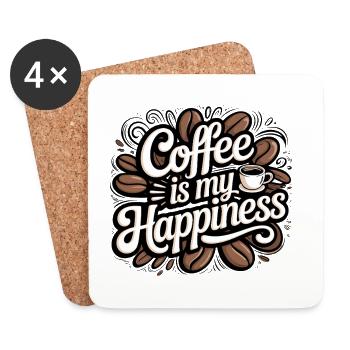 Coffee is my Joy - Coasters (set of 4) - white - Front