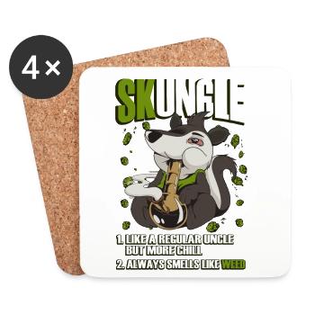 Funny Skuncle Outfit - Gift for Uncle - Coasters (set of 4) - white - Front