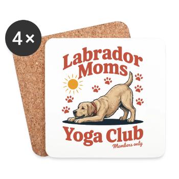 Labrador Moms Yoga Club – Retro Hunde Design - Untersetzer (4er-Set) - Weiß - Vorne