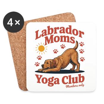 Labrador Moms Yoga Club – Foxred Labbi Design - Coasters (set of 4) - white - Front