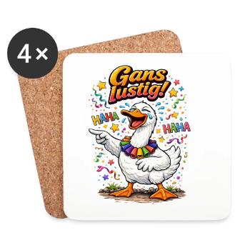Goose Funny – Foolish Fun for Carnival - Coasters (set of 4) - white - Front