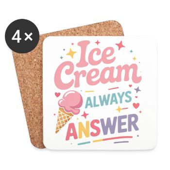eiscreme Sprüche Eis Lustiges Kayak Geschenk - Untersetzer (4er-Set) - Weiß - Vorne