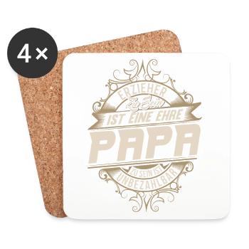 Papa éducateur - Dessous de verre (lot de 4) - blanc - Devant