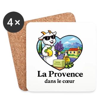 La Provence dans le Cœur Chèvre Lavande Sud France - Dessous de verre (lot de 4) - blanc - Devant