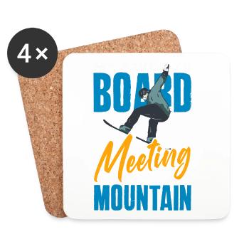 Télésiège de réunion de snowboard snowboard - Dessous de verre (lot de 4) - blanc - Devant