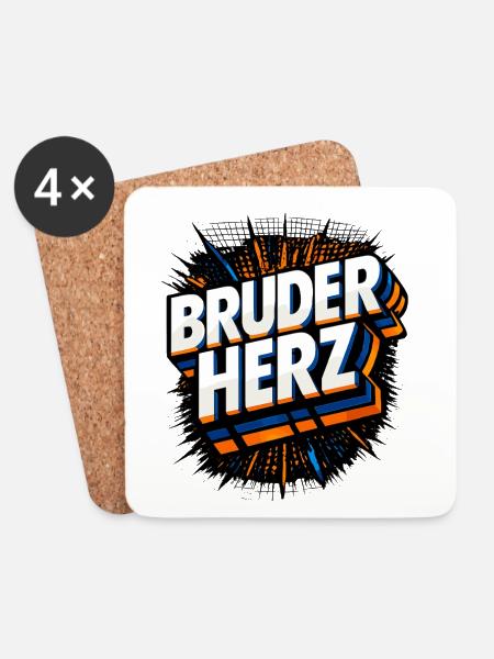 Bruderherz Geschenk Bruder - Untersetzer (4er-Set) - Weiß