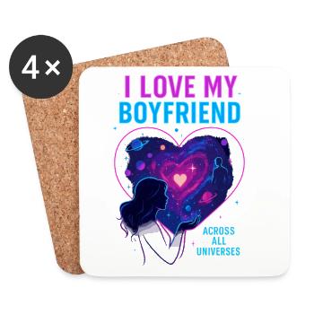 Valentinstag Boyfriend Liebe - Untersetzer (4er-Set) - Weiß - Vorne