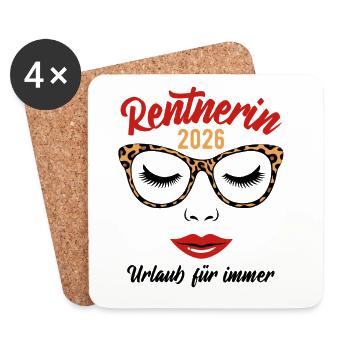 Retraité 2026 | Vacances pour toujours | Pension Pensione - Dessous de verre (lot de 4) - blanc - Devant