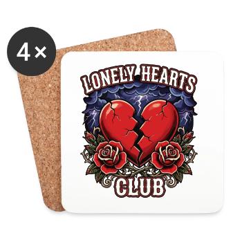 Lonely Hearts Club – Broken Heart Tattoo Design - Coasters (set of 4) - white - Front
