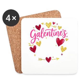 Galentine's Day Squad - Untersetzer (4er-Set) - Weiß - Vorne