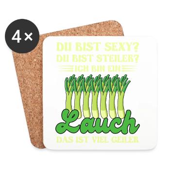 Haltérophiles TU ES SEXY, TU ES PLUS RAIDE Fun - Dessous de verre (lot de 4) - blanc - Devant