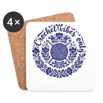 Ambiance crochet : Seulement drôle Amoureux du crochet pour la fête des mères - Dessous de verre (lot de 4) - blanc - Devant