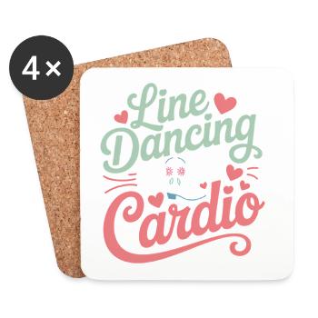Expressions de danse en ligne Cadeau drôle de danse en ligne - Dessous de verre (lot de 4) - blanc - Devant