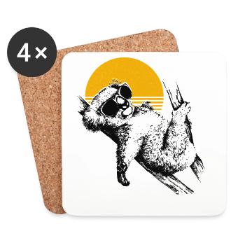 Chilliger Koala Sonnenuntergang - Untersetzer (4er-Set) - Weiß - Vorne