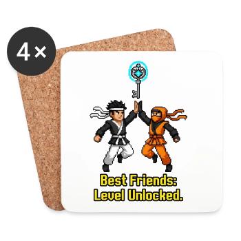 Niveau des meilleurs amis débloqué Pixel Ninjas - Dessous de verre (lot de 4) - blanc - Devant