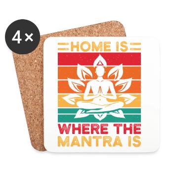 Yoga Home Is Where The Mantra Is Funny Yoga - Untersetzer (4er-Set) - Weiß - Vorne