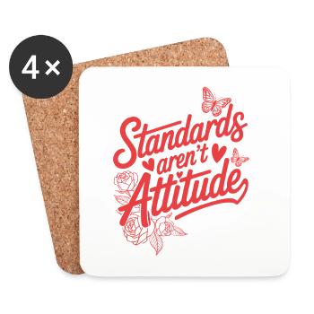 Frauentag Feminismus Standards Aren't Attitude - Untersetzer (4er-Set) - Weiß - Vorne