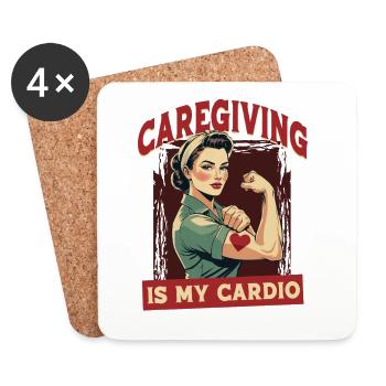 Nurse, geriatric care - Coasters (set of 4) - white - Front