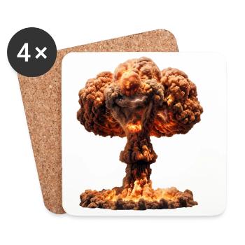 La puissance des atomes - Dessous de verre (lot de 4) - blanc - Devant