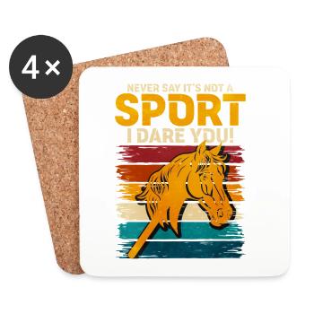 Horse Dare Retro Sport Hobby Horsing - Coasters (set of 4) - white - Front