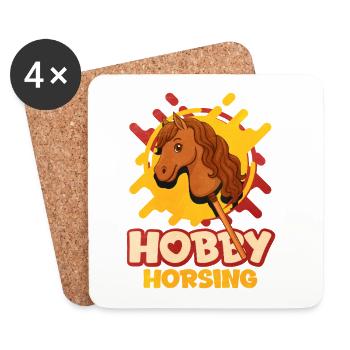 Cheval Pop Art de Cavalerie Hobby - Dessous de verre (lot de 4) - blanc - Devant
