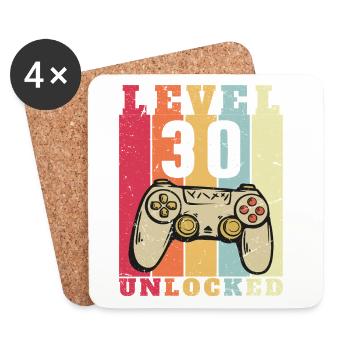 Niveau 30 complete Anniversaire 30 ans - Dessous de verre (lot de 4) - blanc - Devant