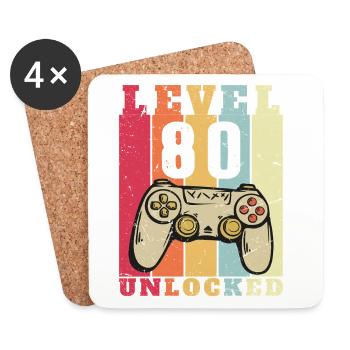 Level 80 Complete 80th Anniversary Gift - Coasters (set of 4) - white - Front