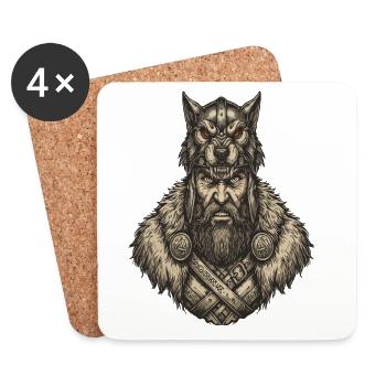 Wikinger Viking Legende Seemann Odin Rabe Kämpfer - Untersetzer (4er-Set) - Weiß - Vorne