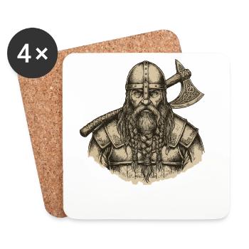 Légende viking viking marin Odin Raven Fighter - Dessous de verre (lot de 4) - blanc - Devant