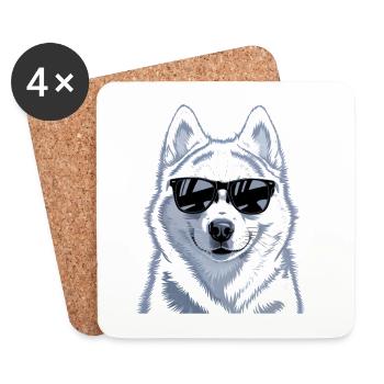 Husky - Coasters (set of 4) - white - Front