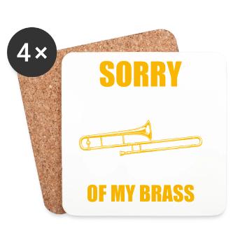 Sorry I tooted trombone trombone player trombonist - Coasters (set of 4) - white - Front