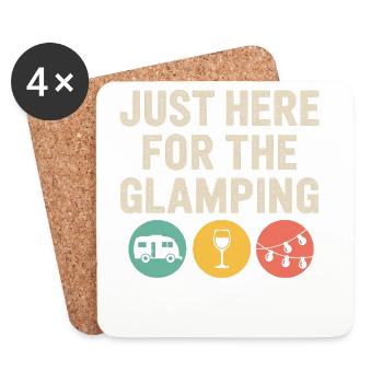 Je suis juste là pour le Glamping - Dessous de verre (lot de 4) - blanc - Devant
