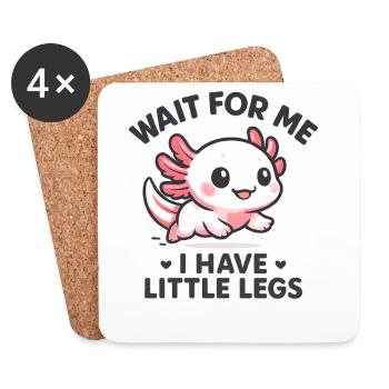 Axolotl disant un mème Humour Petites jambes drôles - Dessous de verre (lot de 4) - blanc - Devant