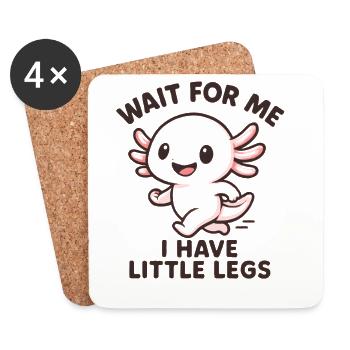 Axolotl Saying Meme Humor Funny Little Legs - Coasters (set of 4) - white - Front