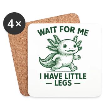 Axolotl disant un mème Humour Petites jambes drôles - Dessous de verre (lot de 4) - blanc - Devant