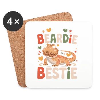 My Beardie Is My Bestie Funny Bearded Dragon - Coasters (set of 4) - white - Front