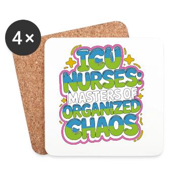 Infirmières en soins intensifs Masters en première ligne médicale organisée - Dessous de verre (lot de 4) - blanc - Devant