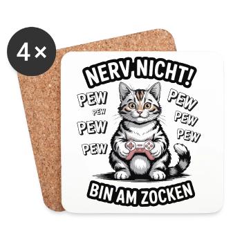Courage Not I Gaming Cat Design - Dessous de verre (lot de 4) - blanc - Devant