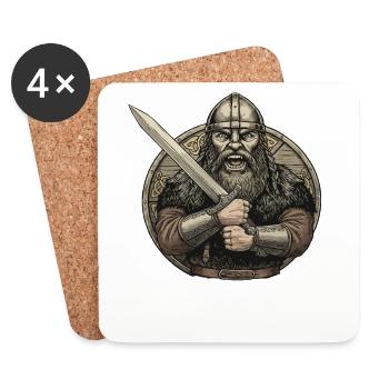 Légende viking viking marin Odin Raven Fighter - Dessous de verre (lot de 4) - blanc - Devant