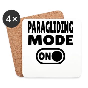 Paragliding Mode ON – Paragliding Freedom - Coasters (set of 4) - white - Front