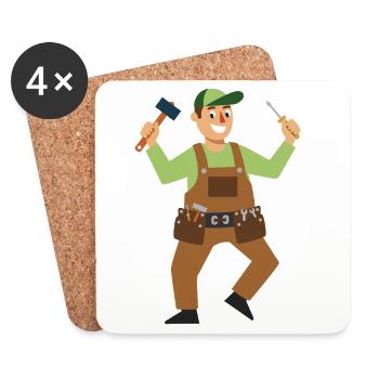 Working Hero Craftsman - Coasters (set of 4) - white - Front