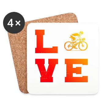 Graphique vélo de route pour vélo de route - Dessous de verre (lot de 4) - blanc - Devant