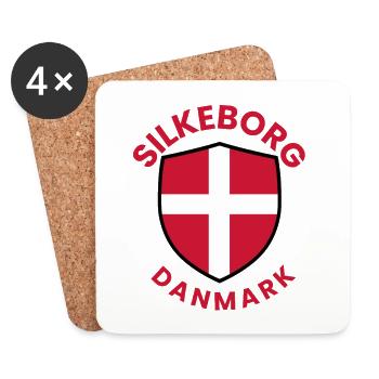 Silkeborg Denmark Shield Emblem - Coasters (set of 4) - white - Front