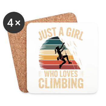 Just A Girl Who Loves Climbing - Coasters (set of 4) - white - Front