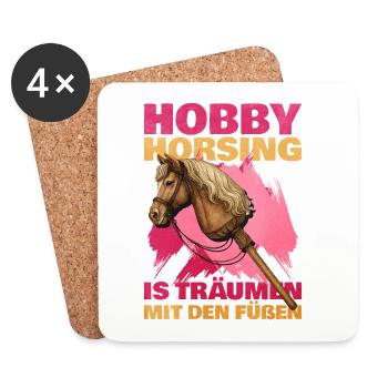 48 Hobby Horsing Is Traumen Mit Den Fussen - Untersetzer (4er-Set) - Weiß - Vorne