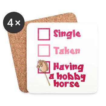 39 Single Taken Having A Hobby Horse - Untersetzer (4er-Set) - Weiß - Vorne