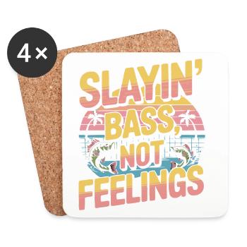Slayin Bass Not Feelings Angeln Barsch - Untersetzer (4er-Set) - Weiß - Vorne